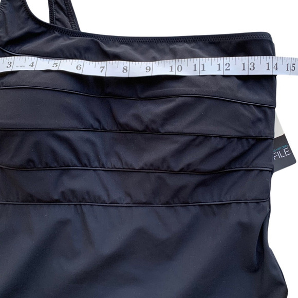 Profile by Gottex Swimsuit Womens Black One Shoulder Pool Side Tummy Control NWT - Picture 8 of 9